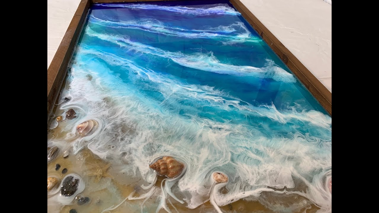 beach ocean resin art